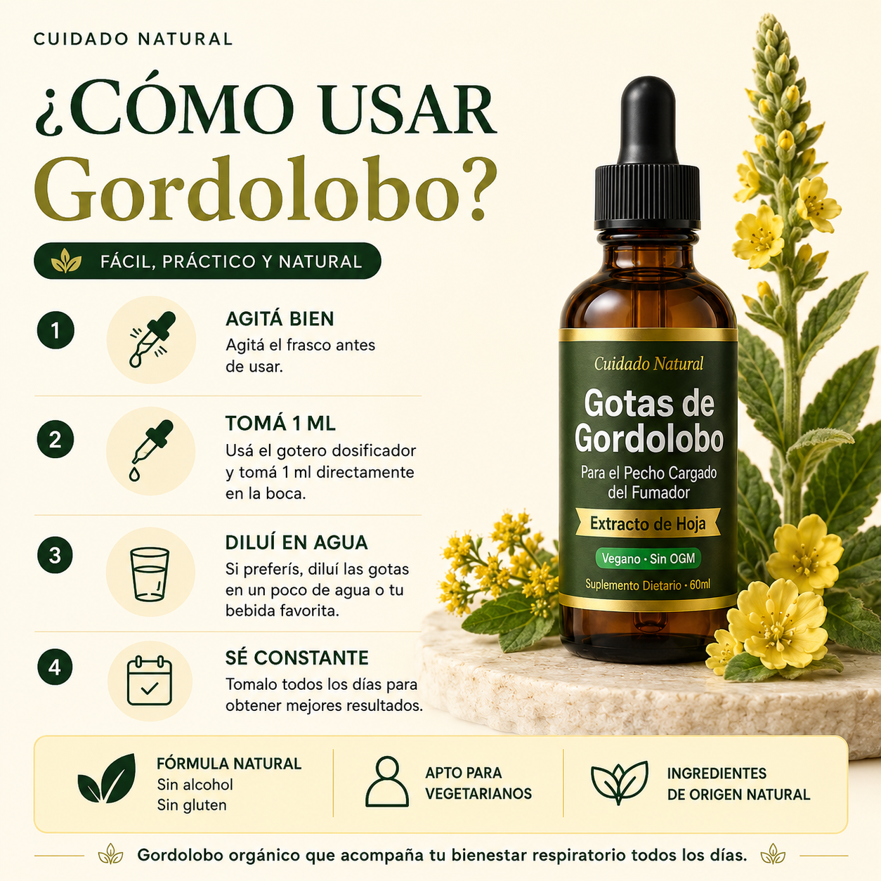 Gotas de Gordolobo | Respirá con más comodidad.
